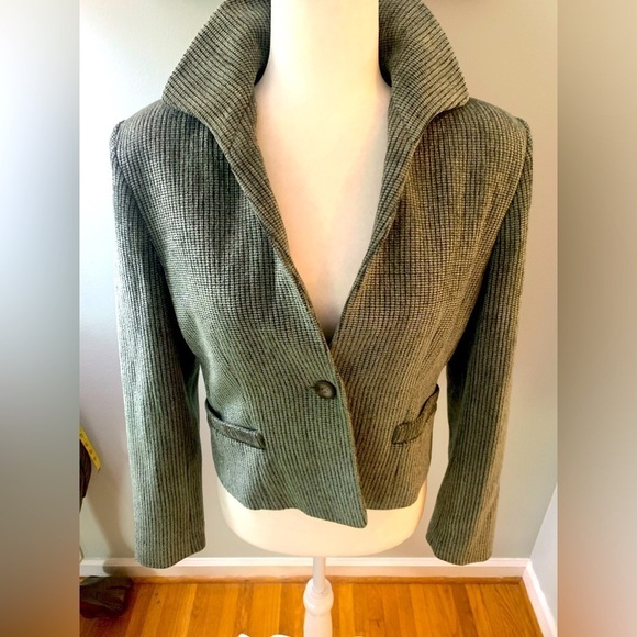 Carlisle green Wool chenille blazer, size 8 - Picture 1 of 7